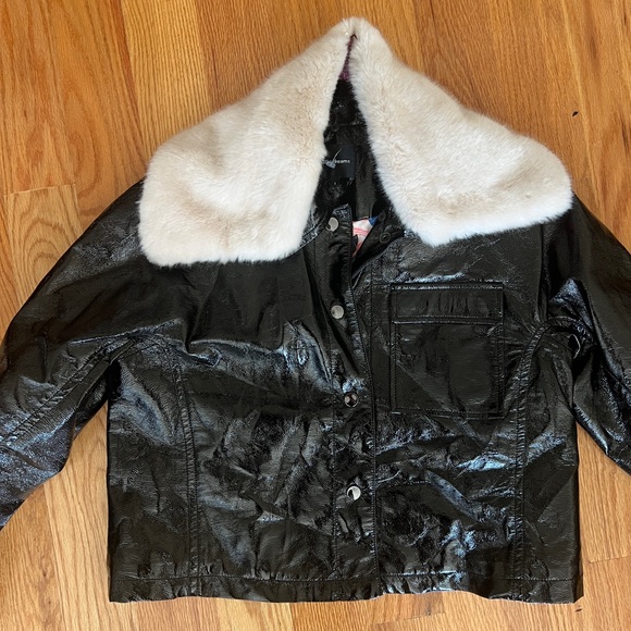 Ei8ht dreams patent leather jacket with fur - Picture 2 of 11